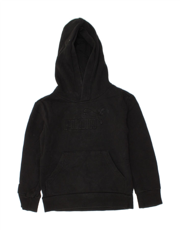 PUMA Boys Graphic Hoodie Jumper 5-6 Years Black Vintage Puma and Second-Hand Puma from Messina Hembry 