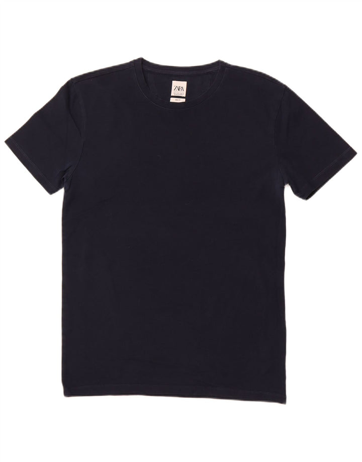 Tricou pentru bărbați Zara Slim Fit Top mare bleumarin
