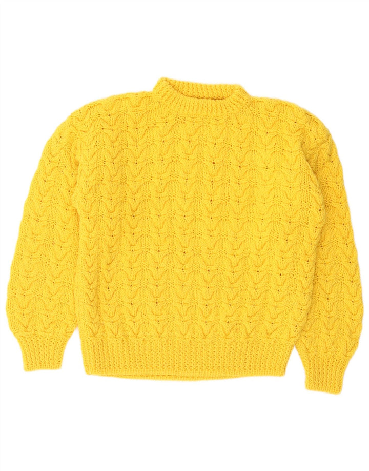 Pulover vintage cu gât țestoasă pentru femei UK 12 Galben mediu