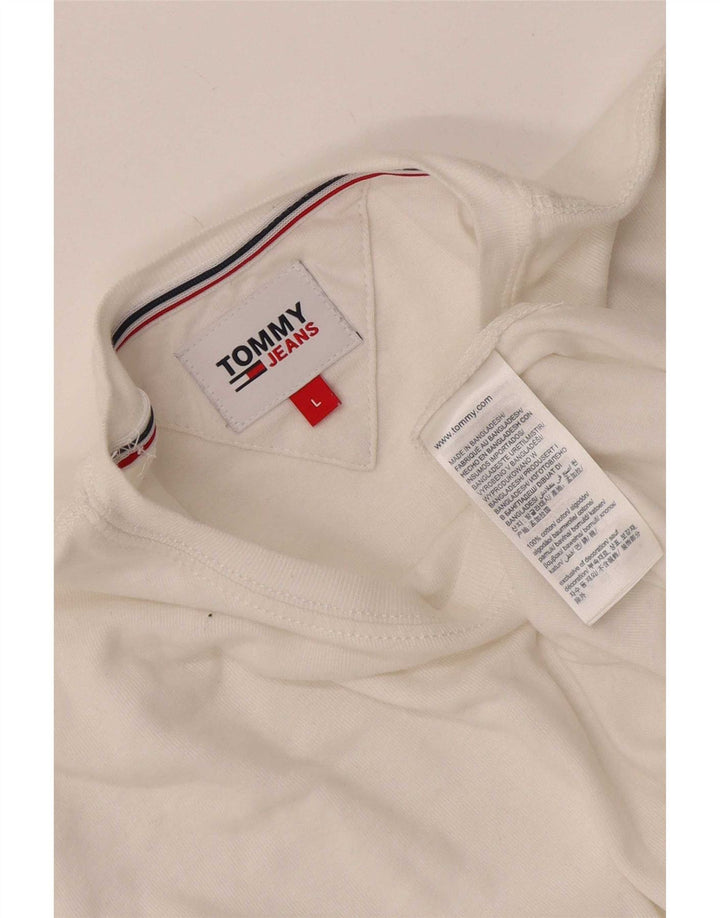 Top pentru bărbați Tommy Hilfiger cu mânecă lungă, mare, alb, din bumbac