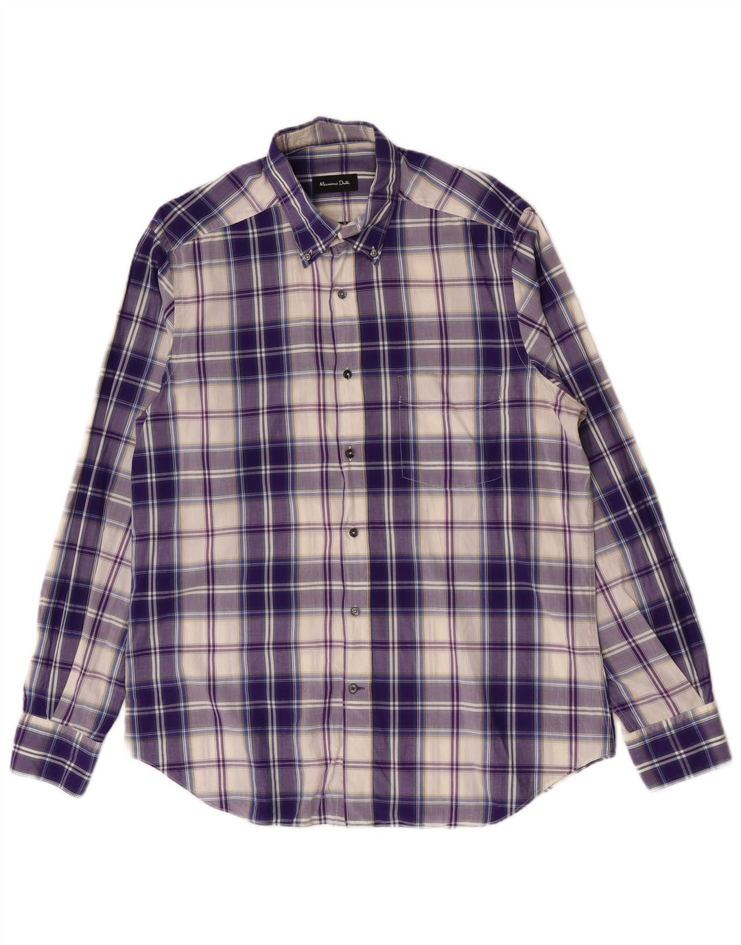 Cămașă Massimo Dutti pentru bărbați, cu carouri mari, mov