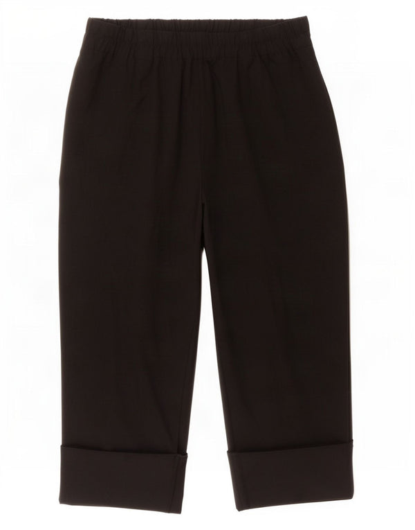 Pantaloni tăiați pentru femei Zara, cu croiala lejeră, 2XL L34 L25, poliester negru