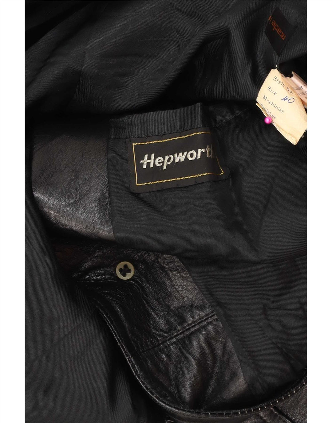 Blazer vintage pentru bărbați din piele cu 2 nasturi, UK 40, mare, neagră