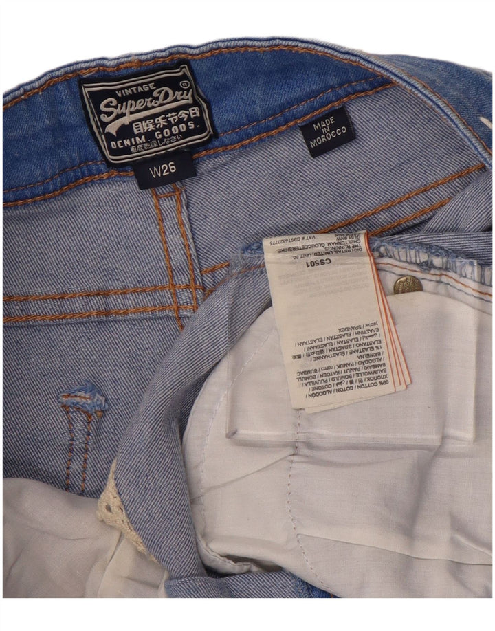 Pantaloni scurți din blugi pentru femei SUPERDRY W26 Small Blue Bumbac