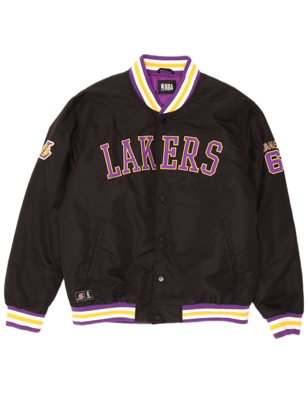 Jachetă NBA pentru bărbați Los Angeles Lakers Varsity UK 40 Large Black Striped