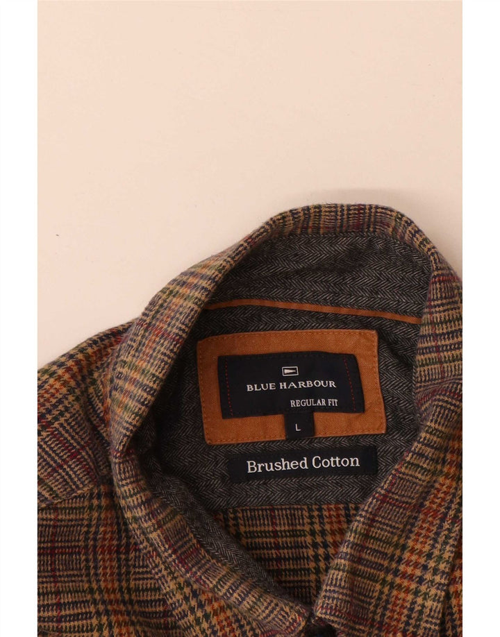 Cămașă pentru bărbați Marks & Spencer Blue Harbour Flannel Mare Maro Houndstooth