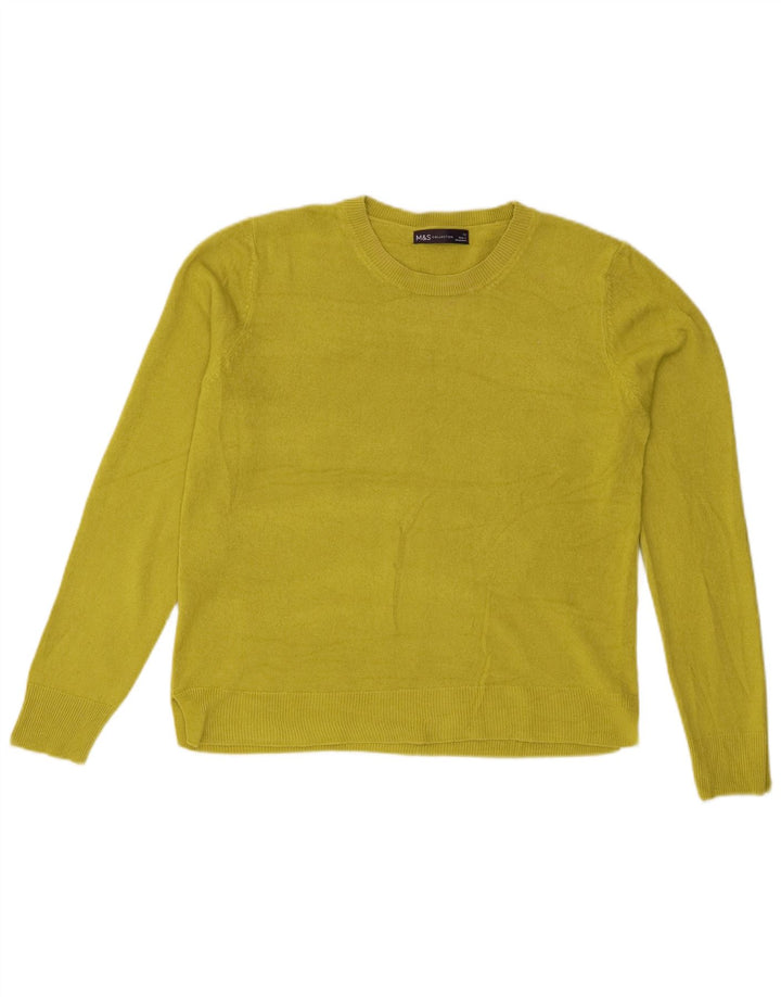 Pulover pentru femei Marks & Spencer cu decolteu triplu UK 12, verde mediu acrilic
