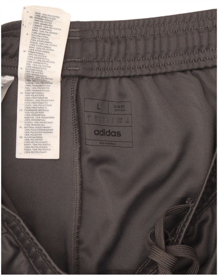 Pantaloni de trening Adidas Slim Fit Pantaloni de jogging, mari, gri, cu dungi