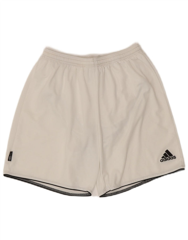 Pantaloni scurți sport adidas Climalite pentru băieți 11-12 ani, mari, alb, poliester