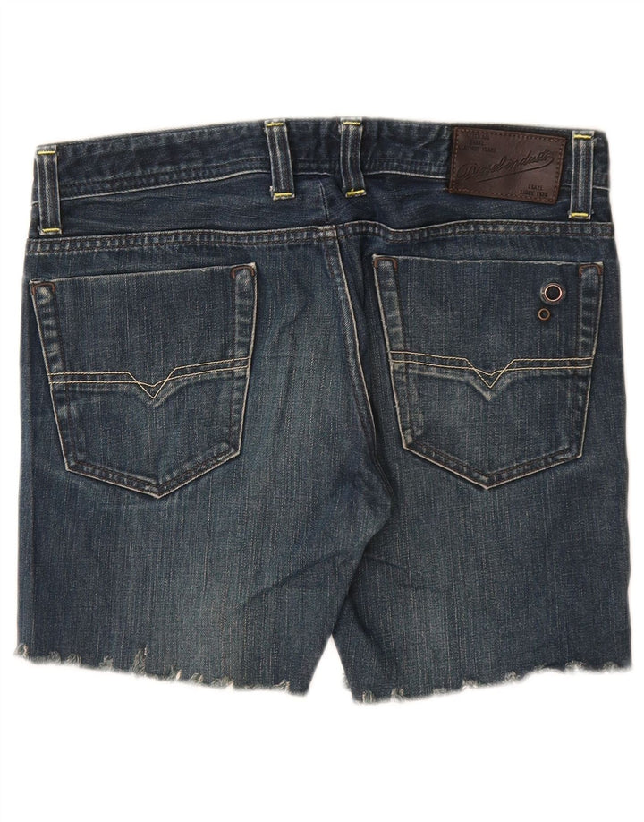 DIESEL Pantaloni scurți din denim învechit pentru femei Viker Back W30, bumbac albastru mediu