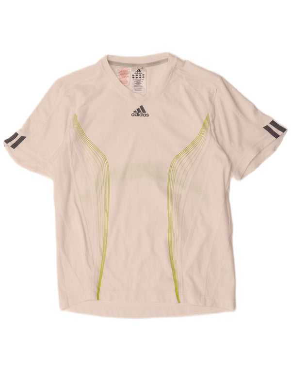 Tricou Adidas Climacool pentru băieți Top 13-14 ani, alb, poliester color bloc
