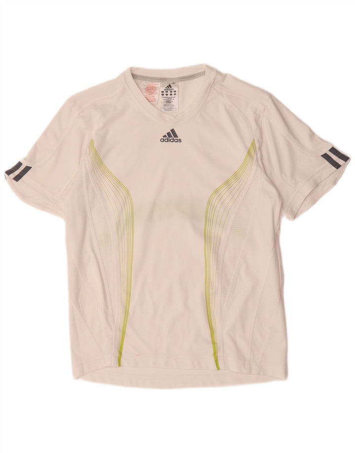 Tricou Adidas Climacool pentru băieți Top 13-14 ani, alb, poliester color bloc