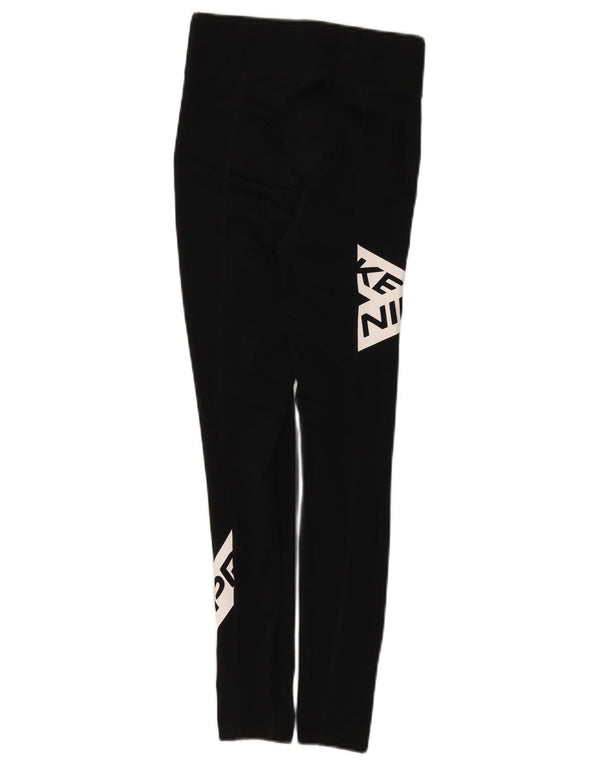 Leggings Nike Dri Fit Graphic pentru femei UK 4 XS, negru, bloc de culoare