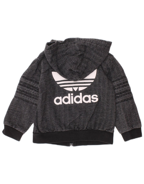 Pulover ADIDAS pentru bebeluși cu fermoar grafic, 9-12 luni, chevron gri