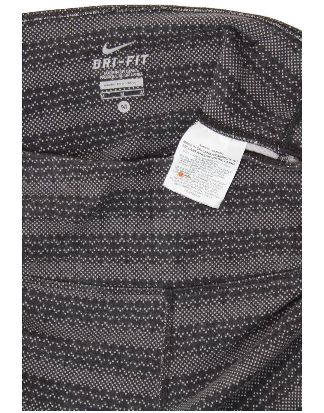 Leggings Dri Fit Nike pentru femei UK 12, bumbac geometric, gri mediu