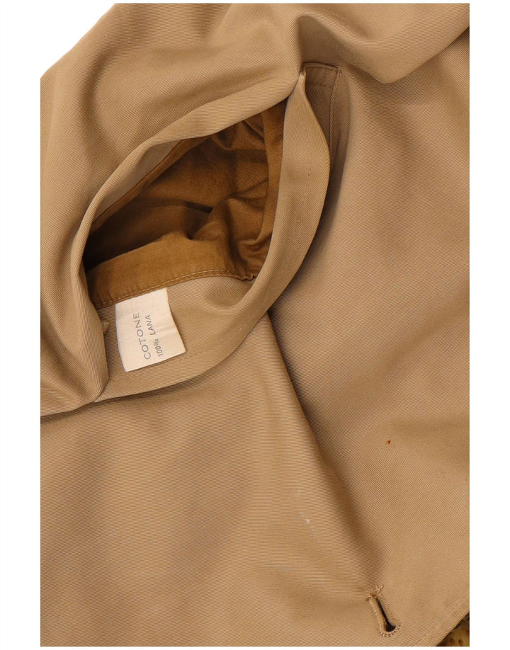 Palton reversibil vintage pentru femei UK 14, bumbac cu carouri, bej mediu