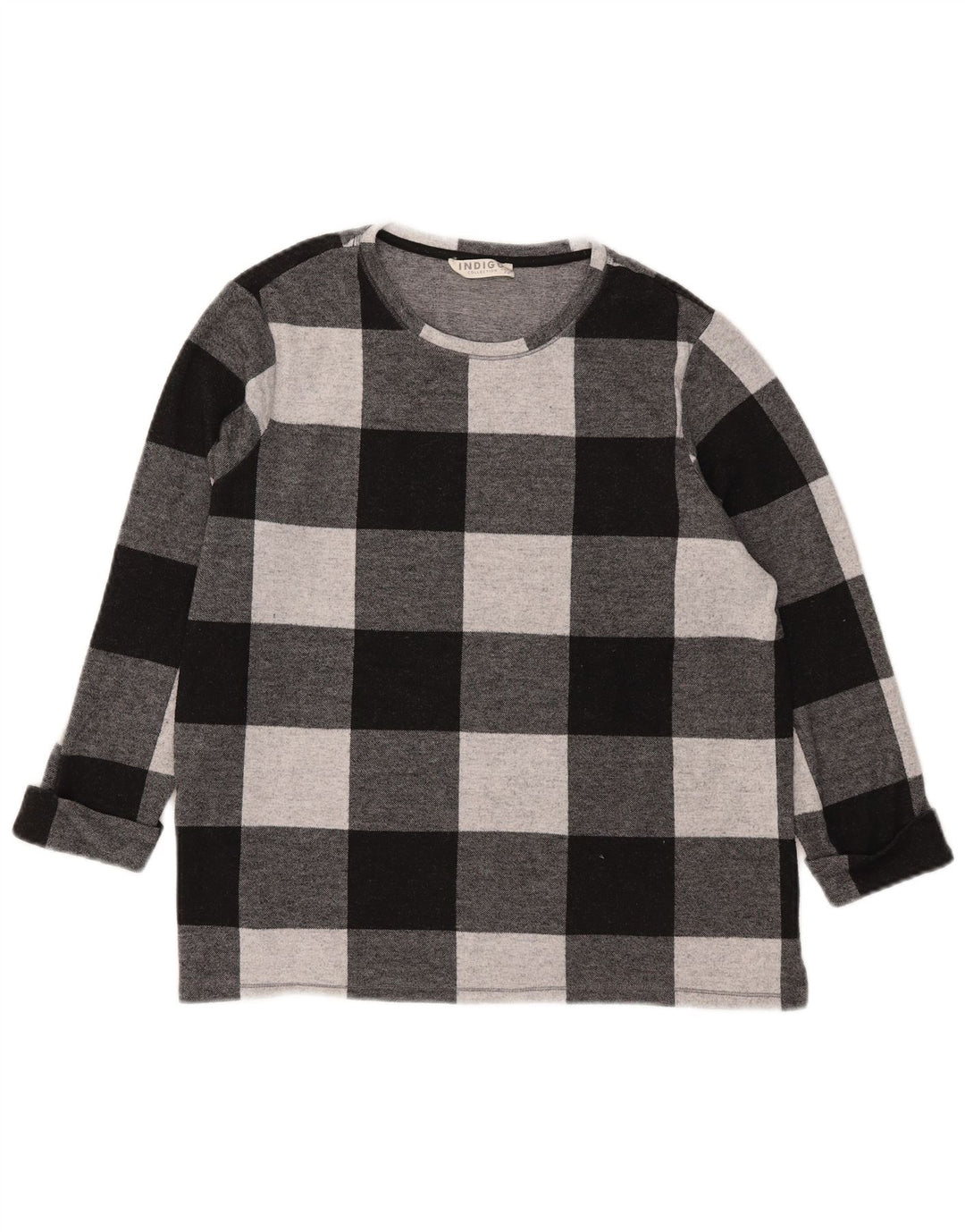 Marks & Spencer Top pentru femei cu mâneci 3/4 UK 18 XL, poliester vichy negru