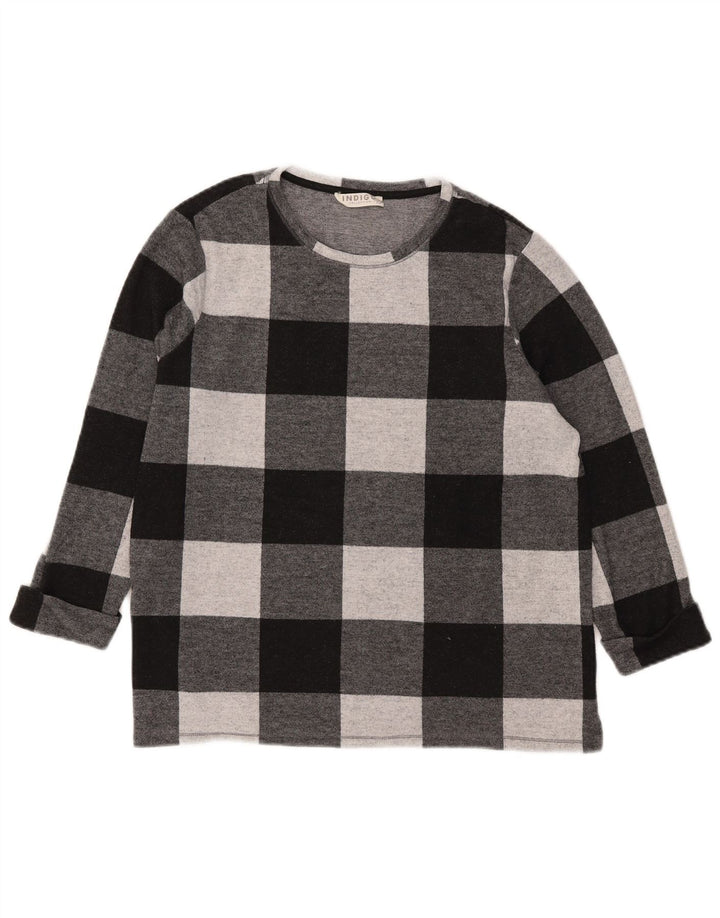 Marks & Spencer Top pentru femei cu mâneci 3/4 UK 18 XL, poliester vichy negru