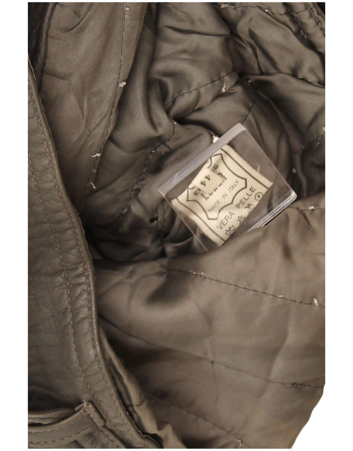 Jachetă de piele vintage pentru bărbați, cu tăiere largă, IT 44 XS, piele gri
