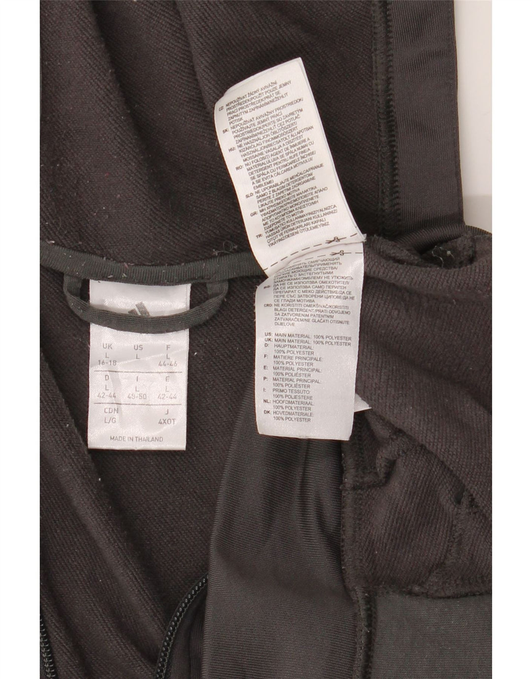 Pulover Adidas pentru femei, cu fermoar, cu glugă, Marea Britanie 16/18, poliester mare, gri