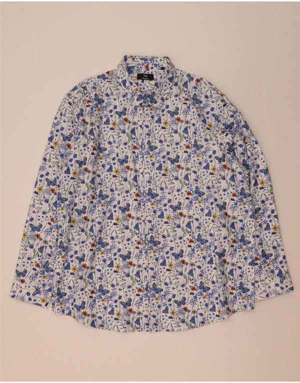 Cămașă C&A pentru bărbați cu tăiere obișnuită Mărimea 47/48 3XL Bumbac Floral Albastru