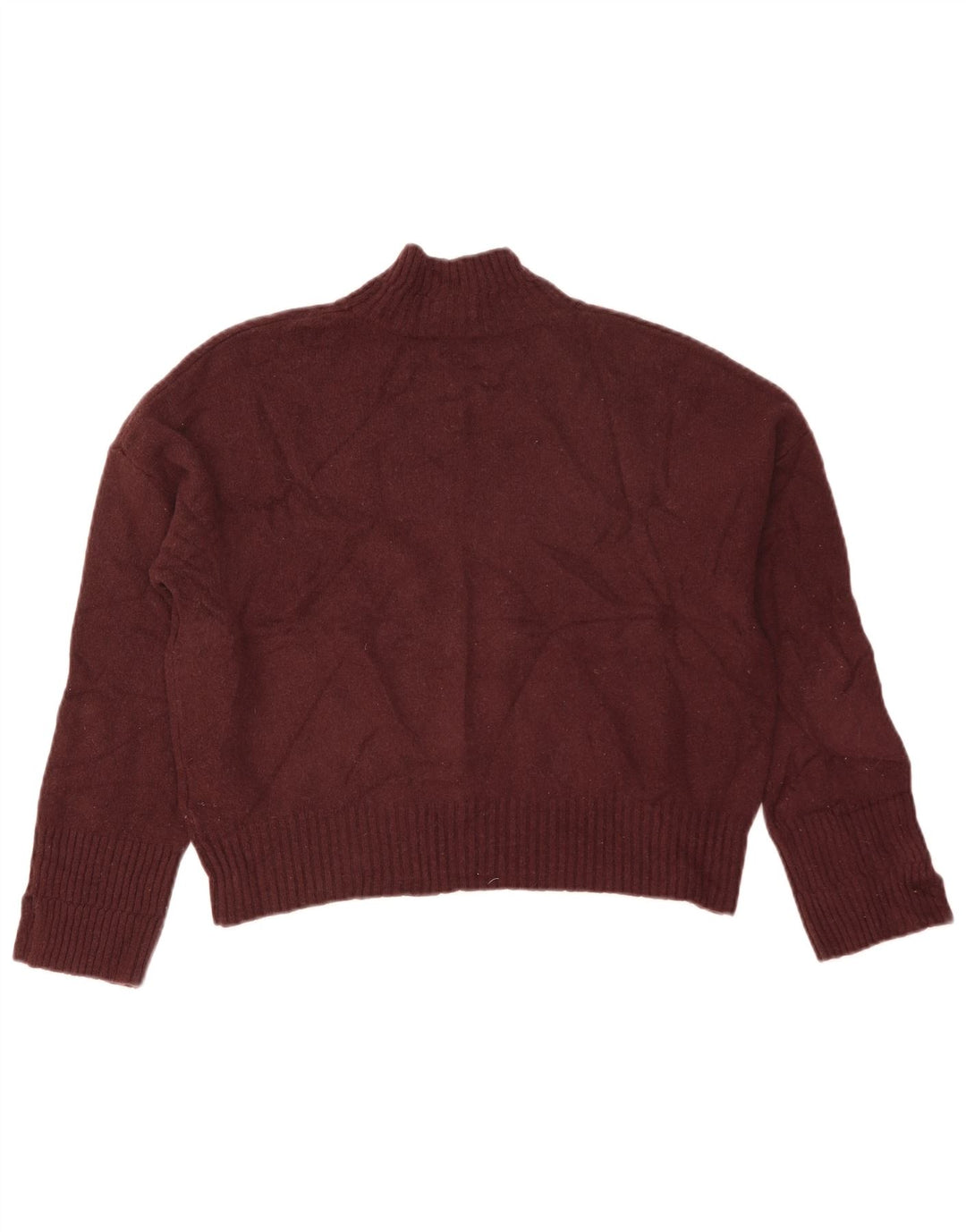 Whistles Pulover crop cu gât țestoasă pentru femei UK 14 Lână maro medie