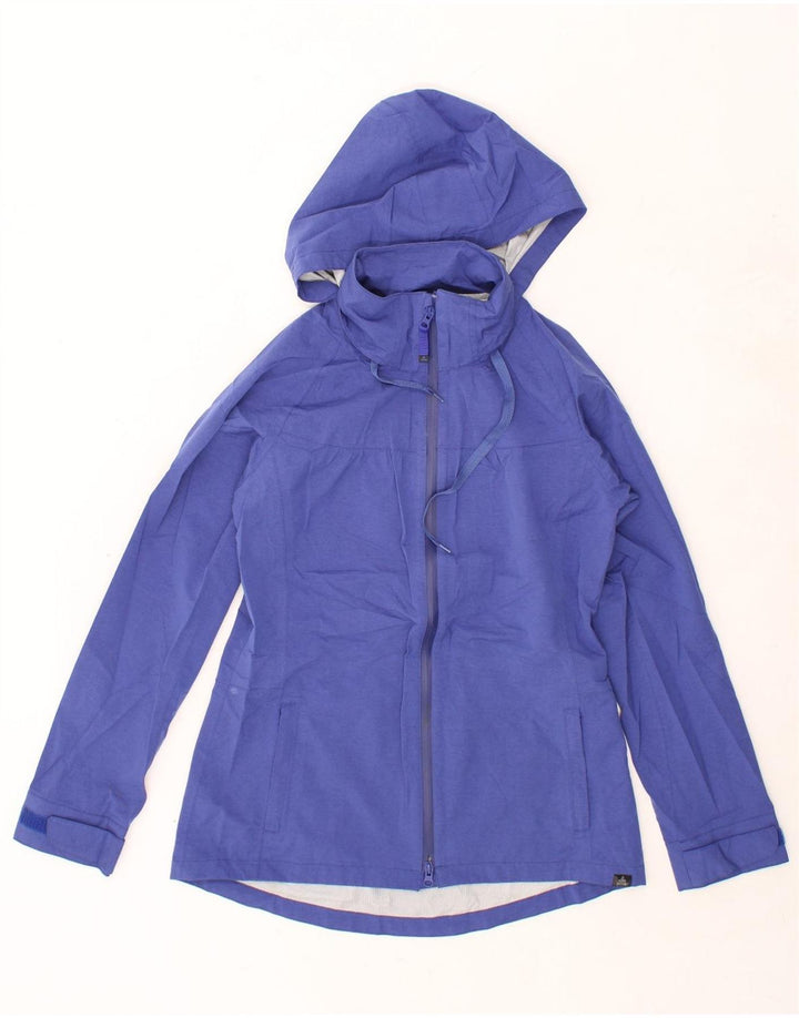 PRANA Womens Hooded Rain Jacket UK 14 Medium Blue Nylon Vintage Prana and Second-Hand Prana from Messina Hembry 