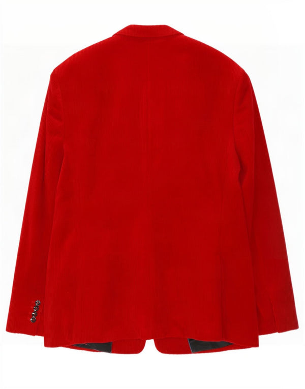 Blazer pentru bărbați Zara, cu 2 nasturi, din velur, EU 54 XL, bumbac roșu