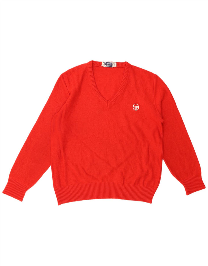 SERGIO TACCHINI Pulover cu decolteu în V pentru femei UK 14 Large Red