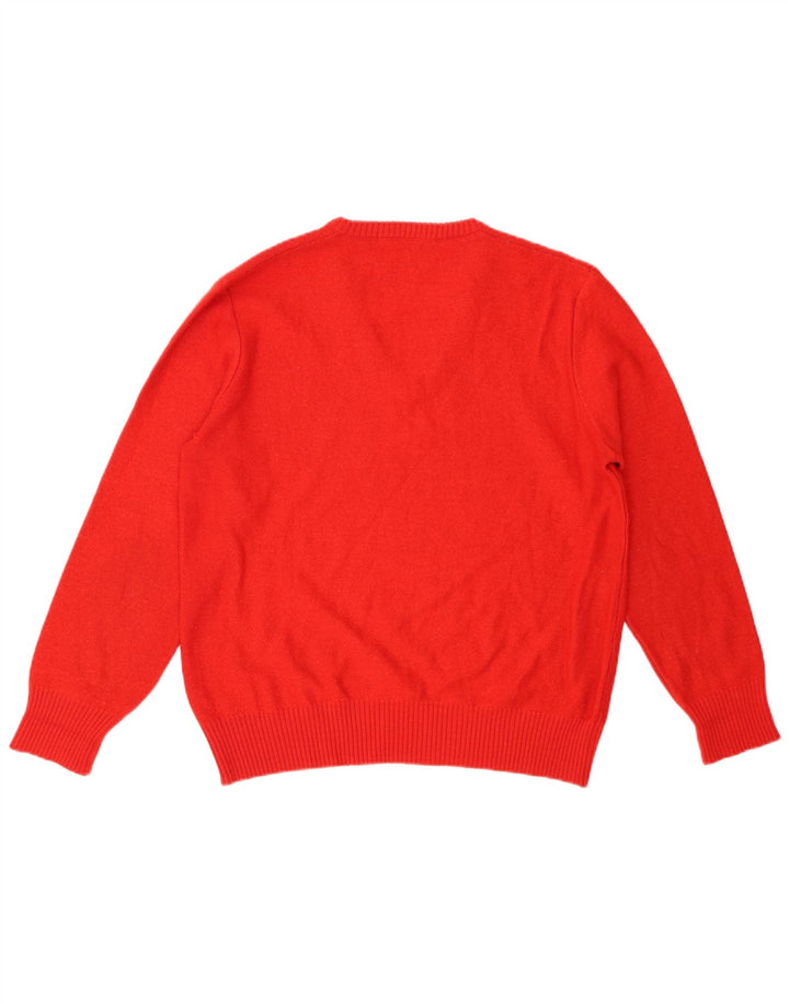 SERGIO TACCHINI Pulover cu decolteu în V pentru femei UK 14 Large Red