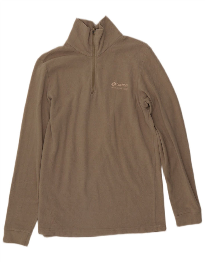 Pulover LOTTO pentru bărbați, cu fermoar și gât, bej mediu