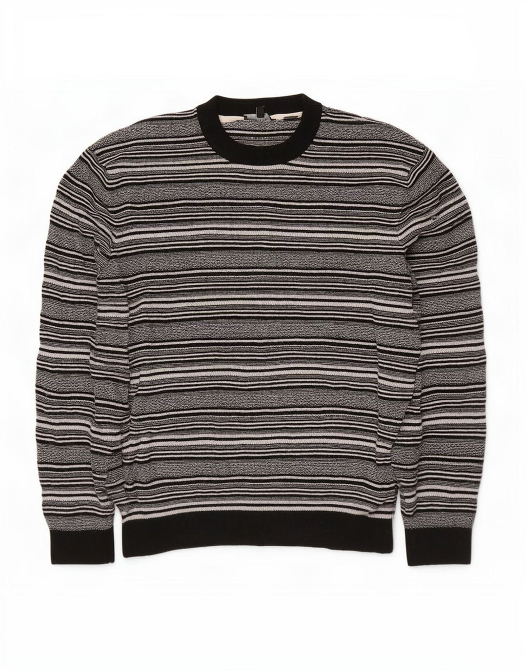 Pulover pentru bărbați Ted Baker cu gâtul turnat, mărimea 5 XL, viscoză cu dungi negre