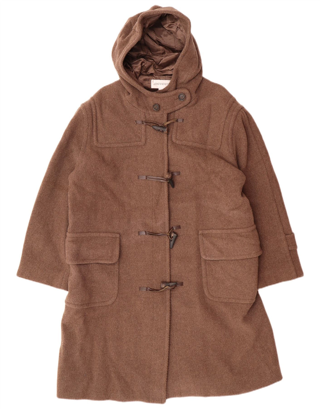 Duffle Coat pentru femei Jones New York UK 14 Medium Brown Wool Classic