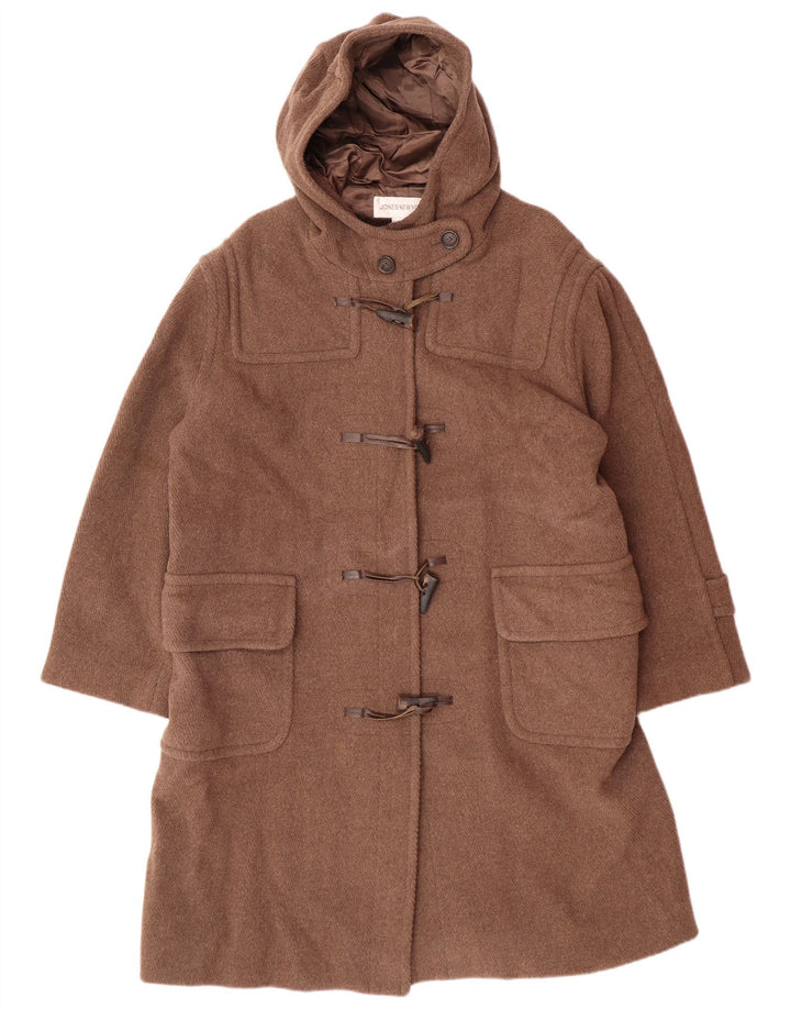 Duffle Coat pentru femei Jones New York UK 14 Medium Brown Wool Classic