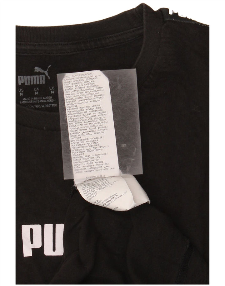 Tricou grafic PUMA pentru bărbați Top mediu din bumbac negru
