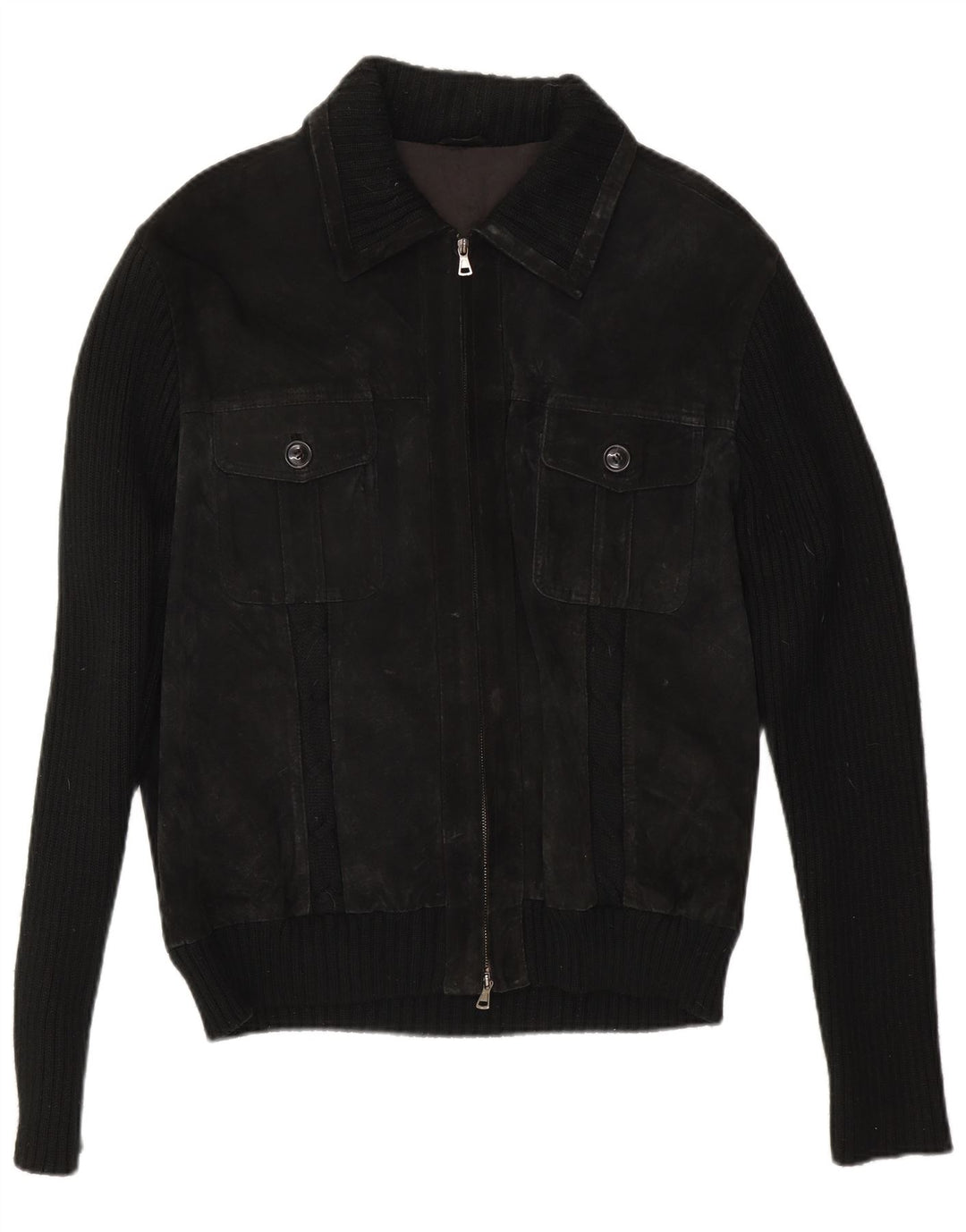 Bomber vintage pentru bărbați din piele intoarsa IT 54 2XL negru