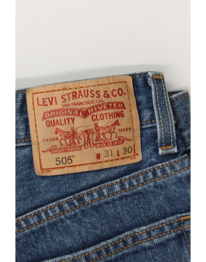 Blugi drepti pentru bărbați Levi's 505 Regular Fit W31 L28 Bumbac albastru