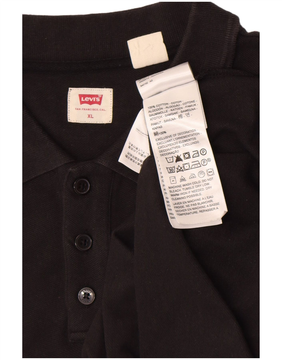 Tricou polo pentru bărbați Levi's XL, bumbac negru