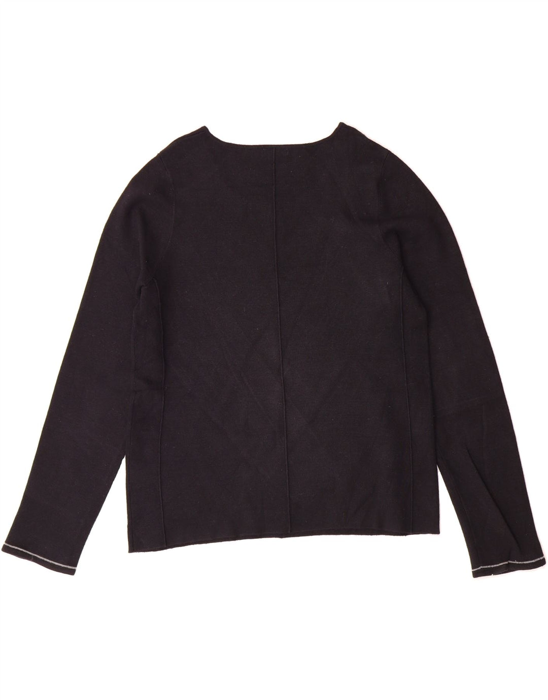 JIGSAW Womens Boat Neck Jumper Sweater UK 12 Medium Black Viscose Vintage Jigsaw and Second-Hand Jigsaw from Messina Hembry 