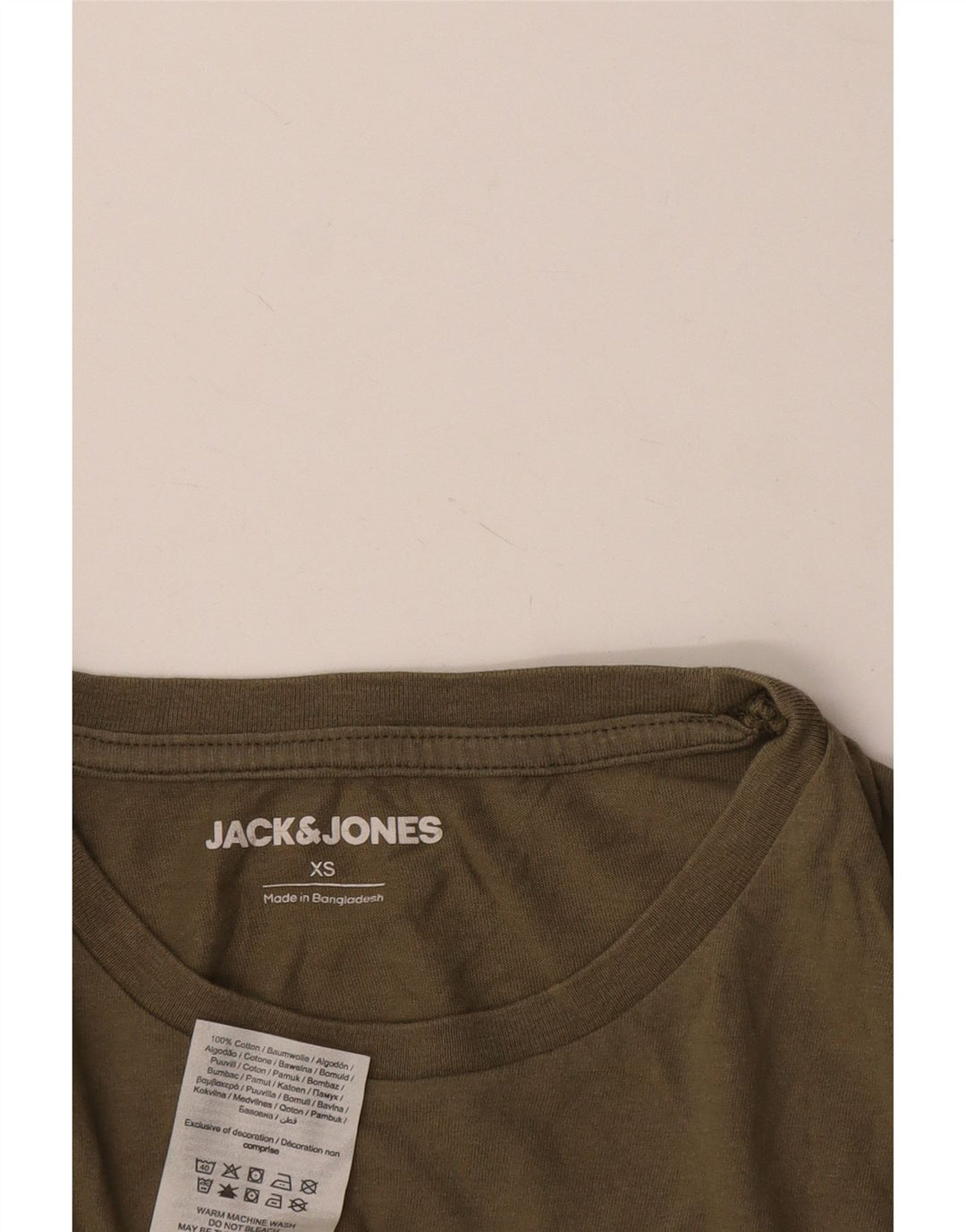 JACK & JONES Top pentru bărbați cu mânecă lungă XS bumbac kaki
