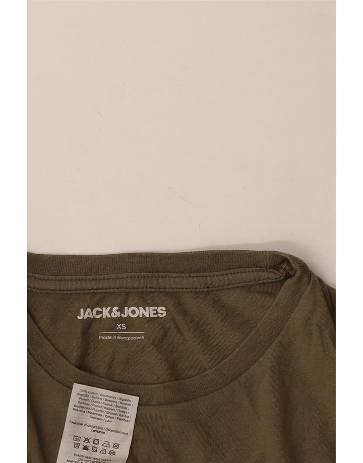 JACK & JONES Top pentru bărbați cu mânecă lungă XS bumbac kaki