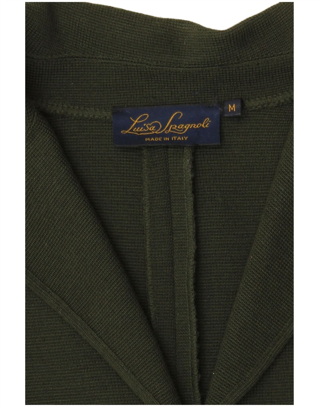 Luisa Spagnoli Pulover cardigan pentru femei UK 14 Medium Khaki Lână virgină
