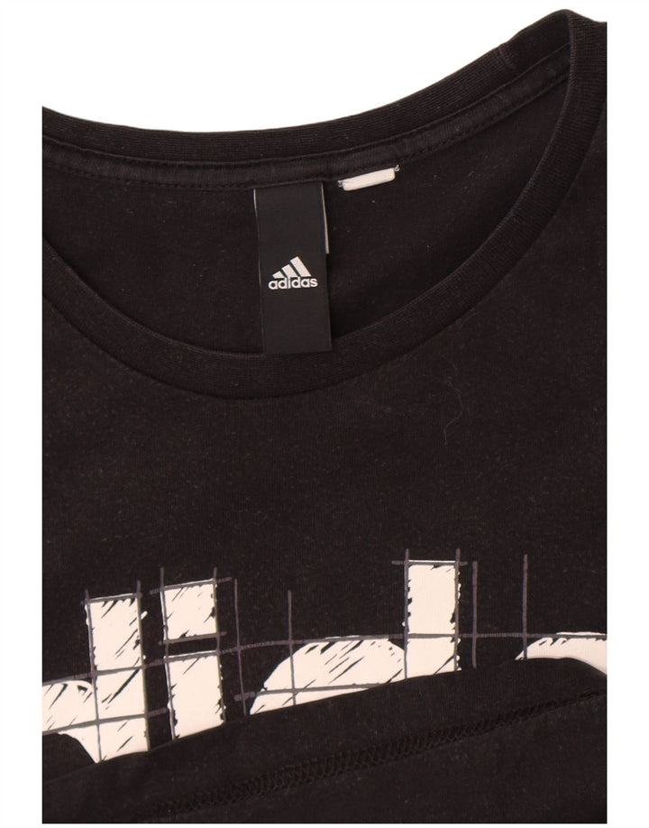 Tricou grafic pentru bărbați Adidas Top mare negru