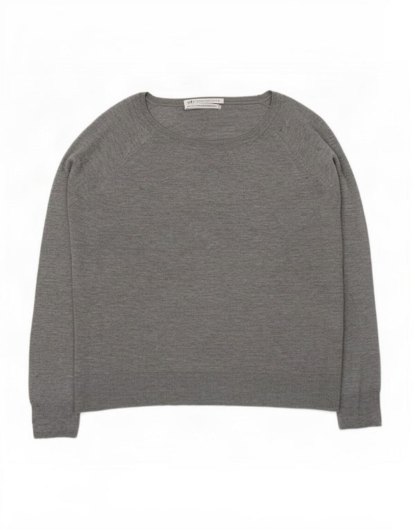 Pulover pentru damă Zara, cu gât turnut, UK 18 XL, gri viscoză