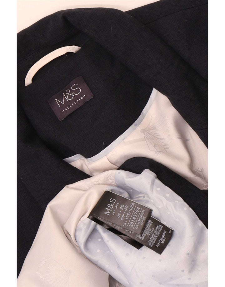 Jachetă pentru femei Marks & Spencer, cu 1 nasture, UK 20 2XL, bleumarin, poliester