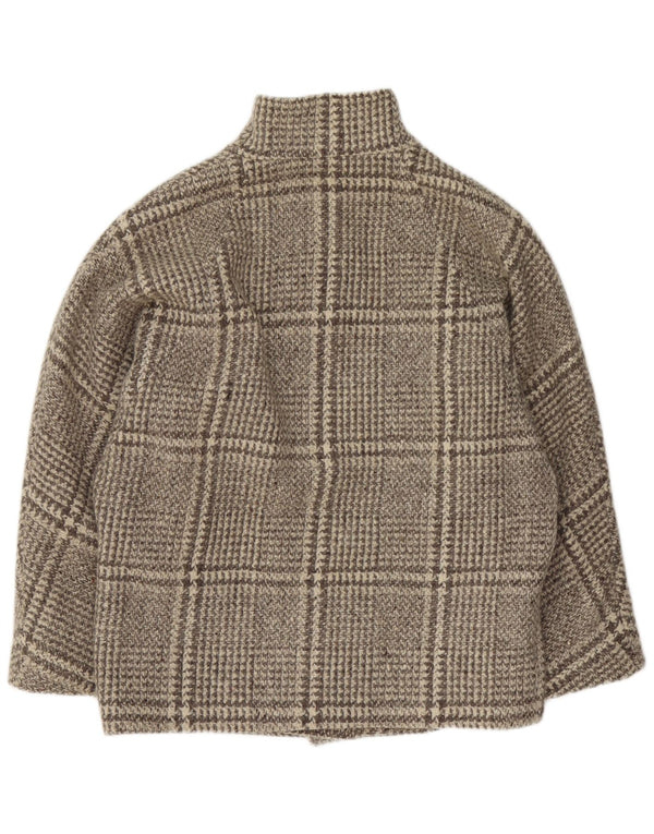 Pardesiu supradimensionat vintage pentru femei UK 16, mare, gri cu carouri