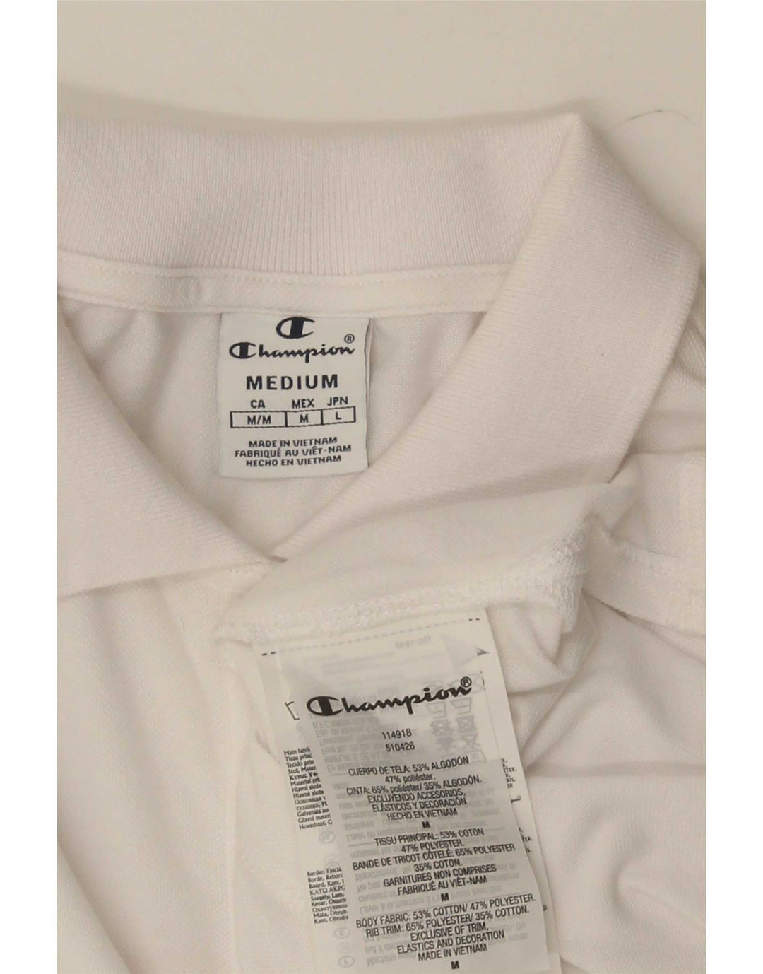 Tricou polo Champion pentru femei UK 12, bumbac alb mediu