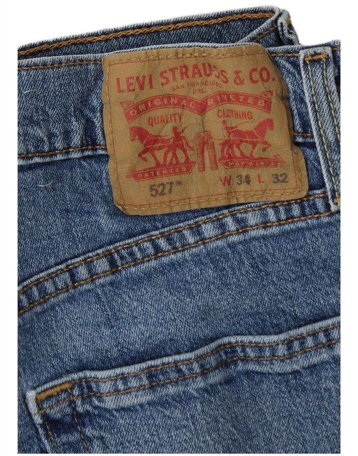 Pantaloni scurți din blugi pentru bărbați LEVI'S 527 W34, bumbac albastru mare