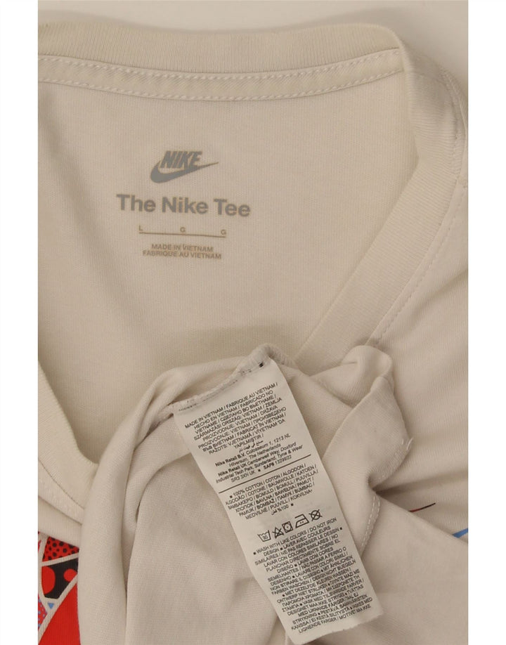 Tricou grafic Nike pentru bărbați Top mare din bumbac alb