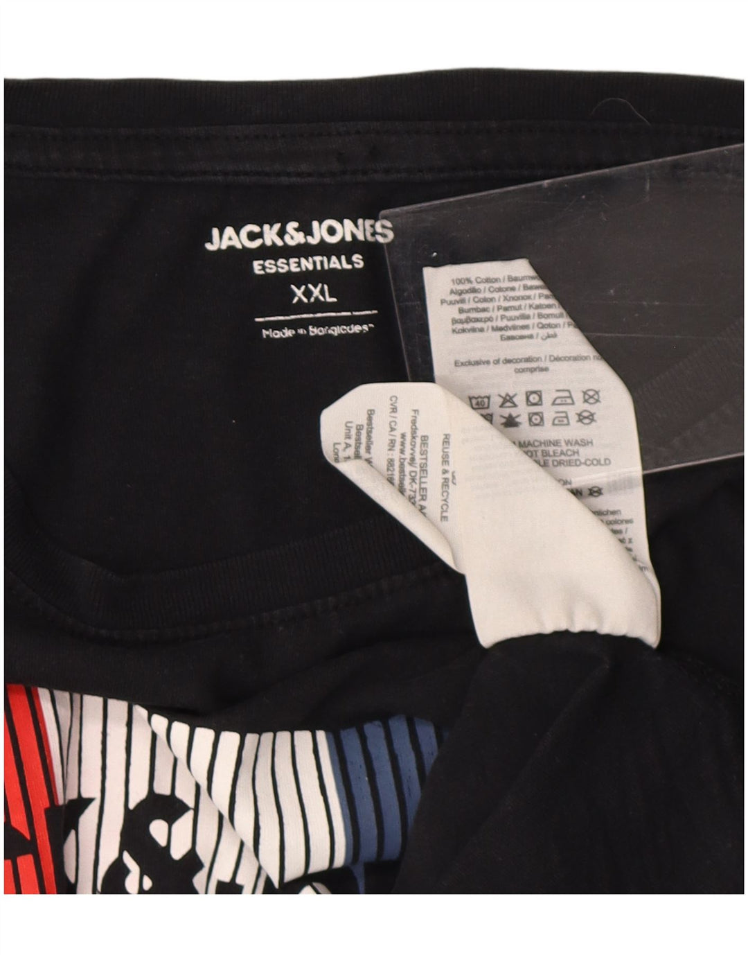 Tricou grafic Jack & Jones pentru bărbați Top 2XL bumbac negru